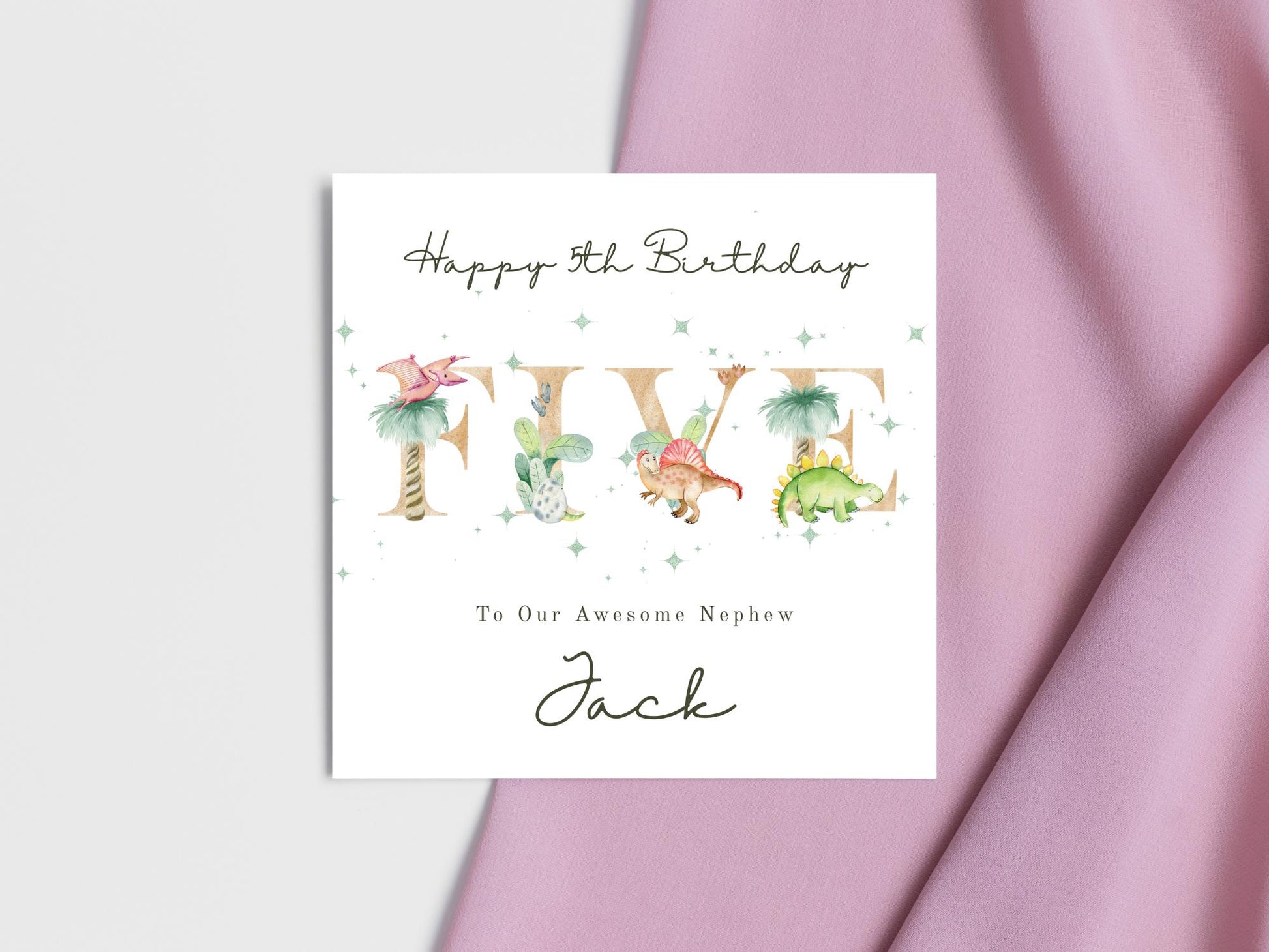 Personalised Dinosaur Birthday Card for boy