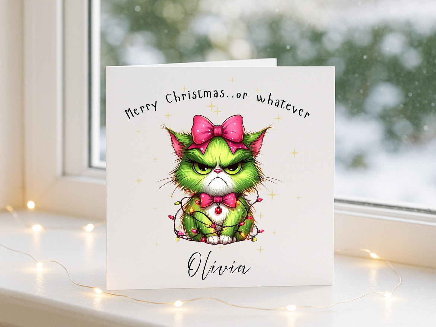 Personalised Grumpy Christmas Grinch Cat - Custom