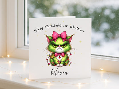 Personalised Grumpy Christmas Grinch Cat - Custom