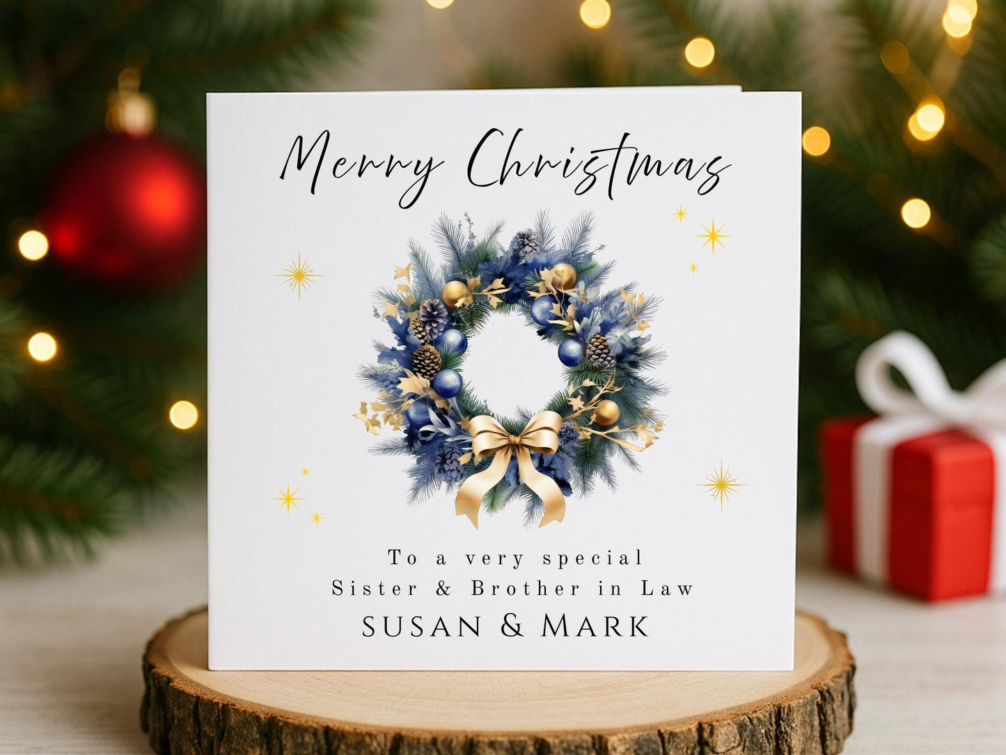 Personalised Christmas Card: Festive Wreath