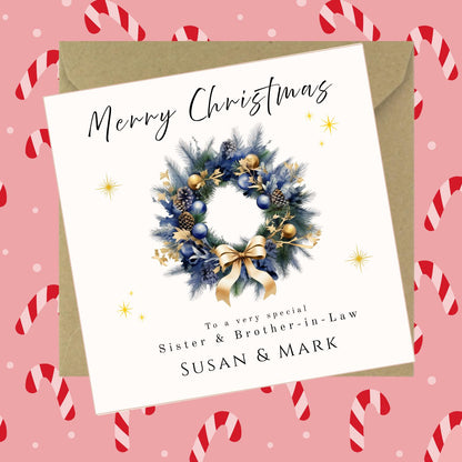 Personalised Christmas Card: Festive Wreath