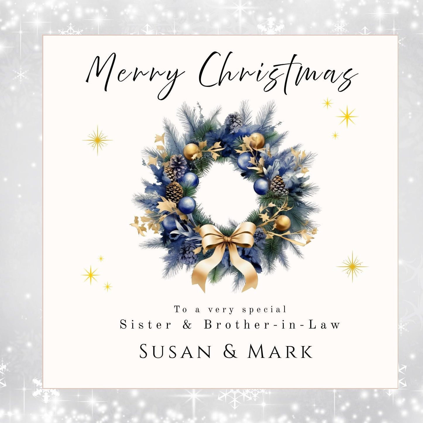 Personalised Christmas Card: Festive Wreath