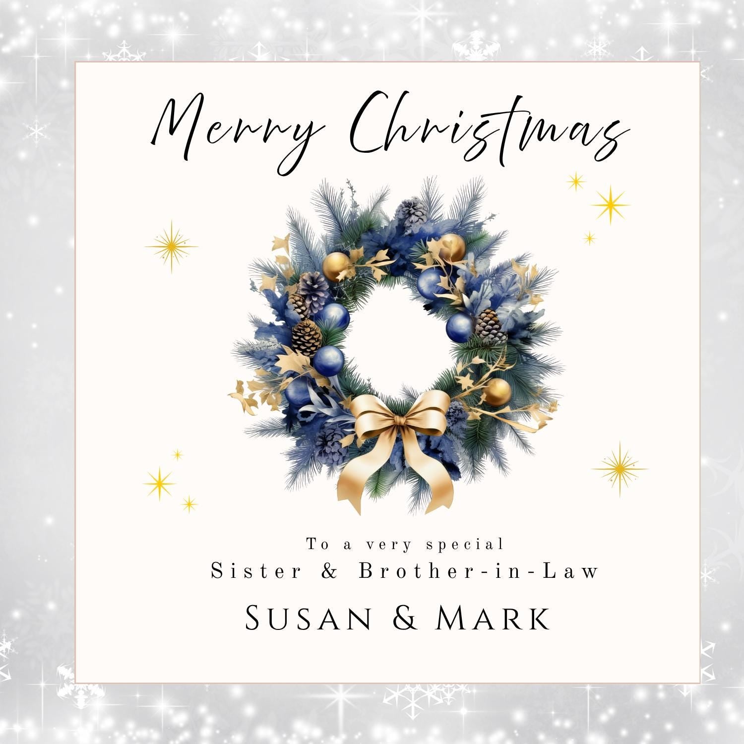 Personalised Christmas Card: Festive Wreath