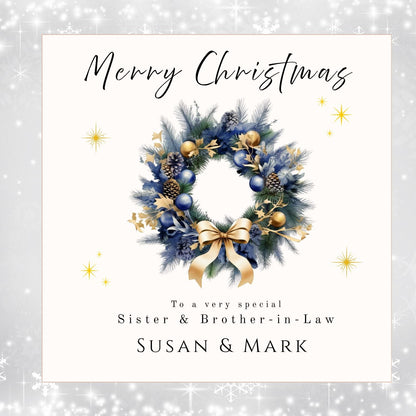 Personalised Christmas Card: Festive Wreath