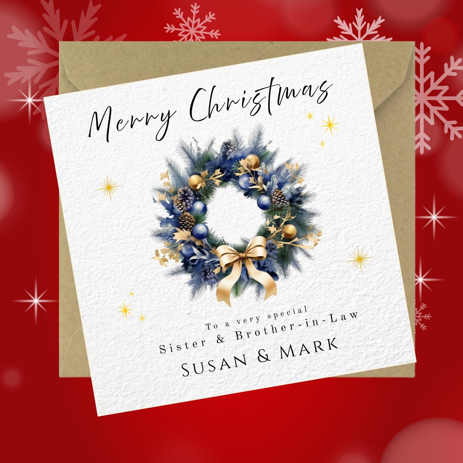 Personalised Christmas Card: Festive Wreath