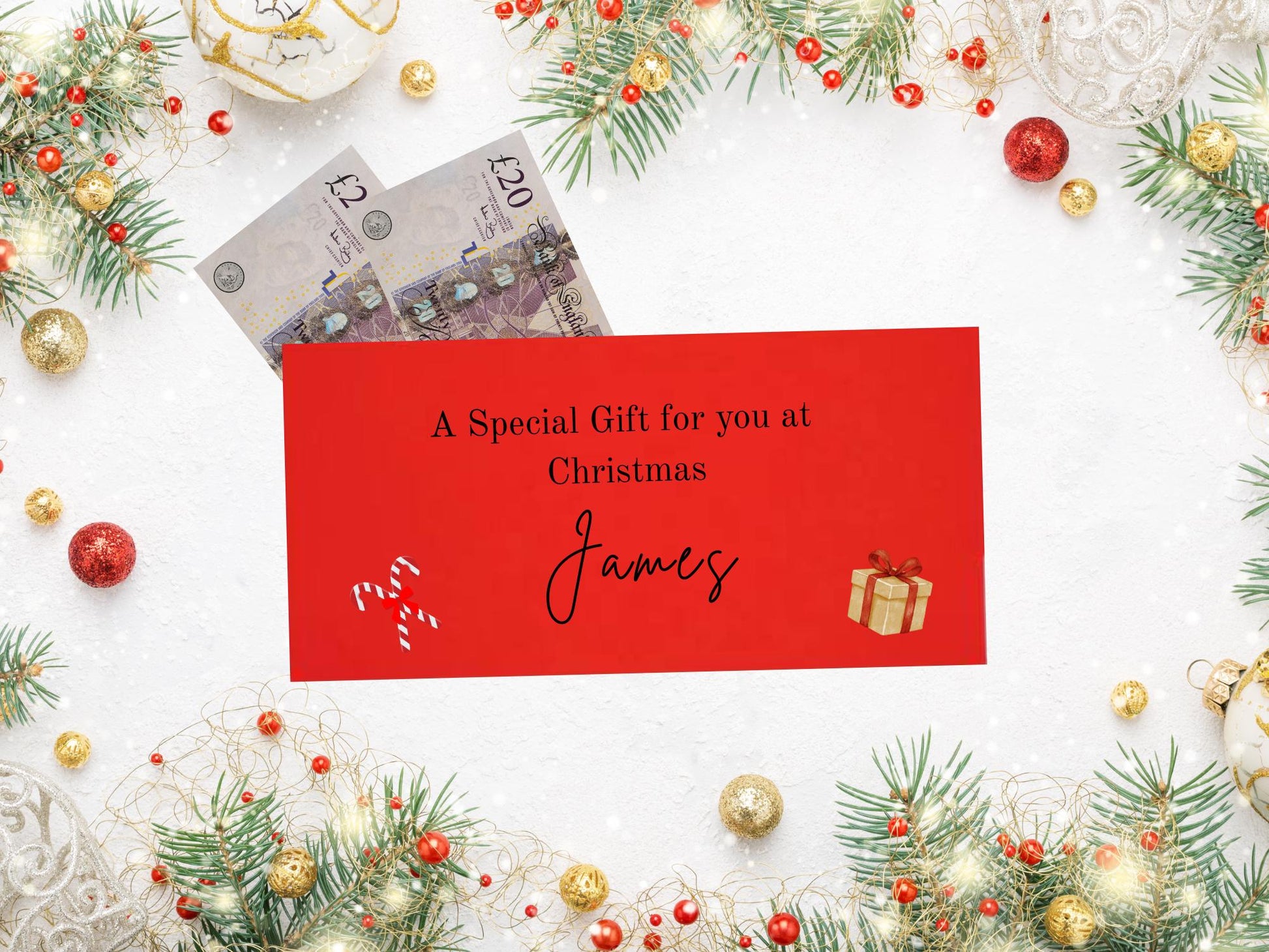 Personalised Christmas Cash Envelope – Eco-Friendly Money Gift Holder