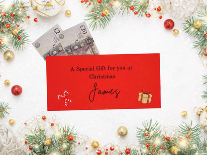 Personalised Christmas Cash Envelope – Eco-Friendly Money Gift Holder