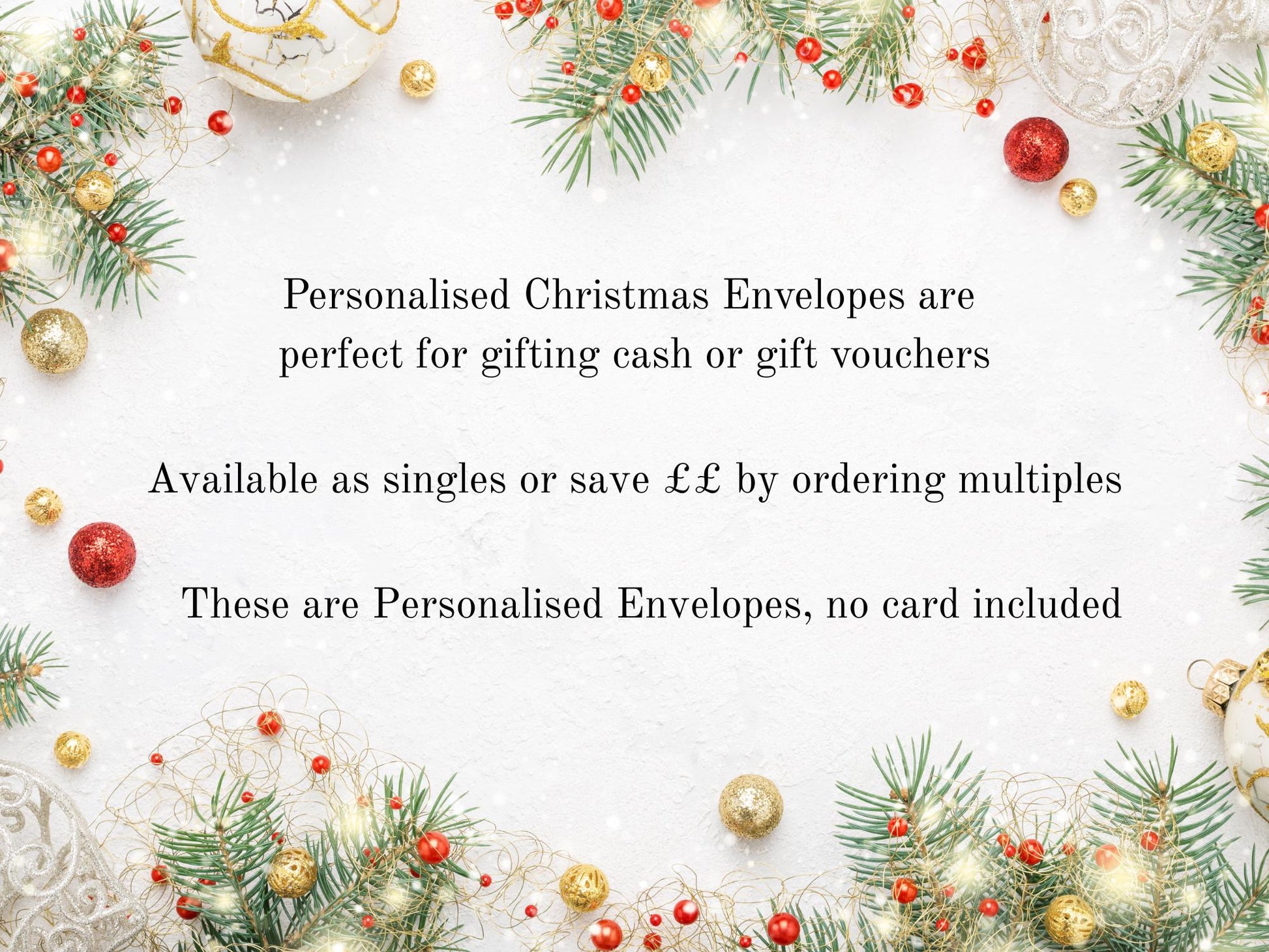 Personalised Christmas Cash Envelope – Eco-Friendly Money Gift Holder