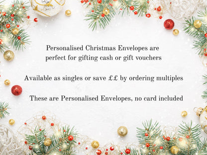 Personalised Christmas Cash Envelope – Eco-Friendly Money Gift Holder