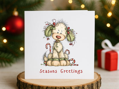 Handmade Christmas Cards, Fluffy Dogs