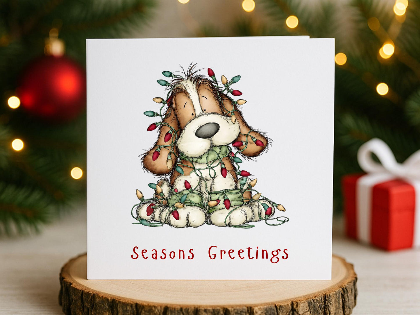 Handmade Christmas Cards, Fluffy Dogs