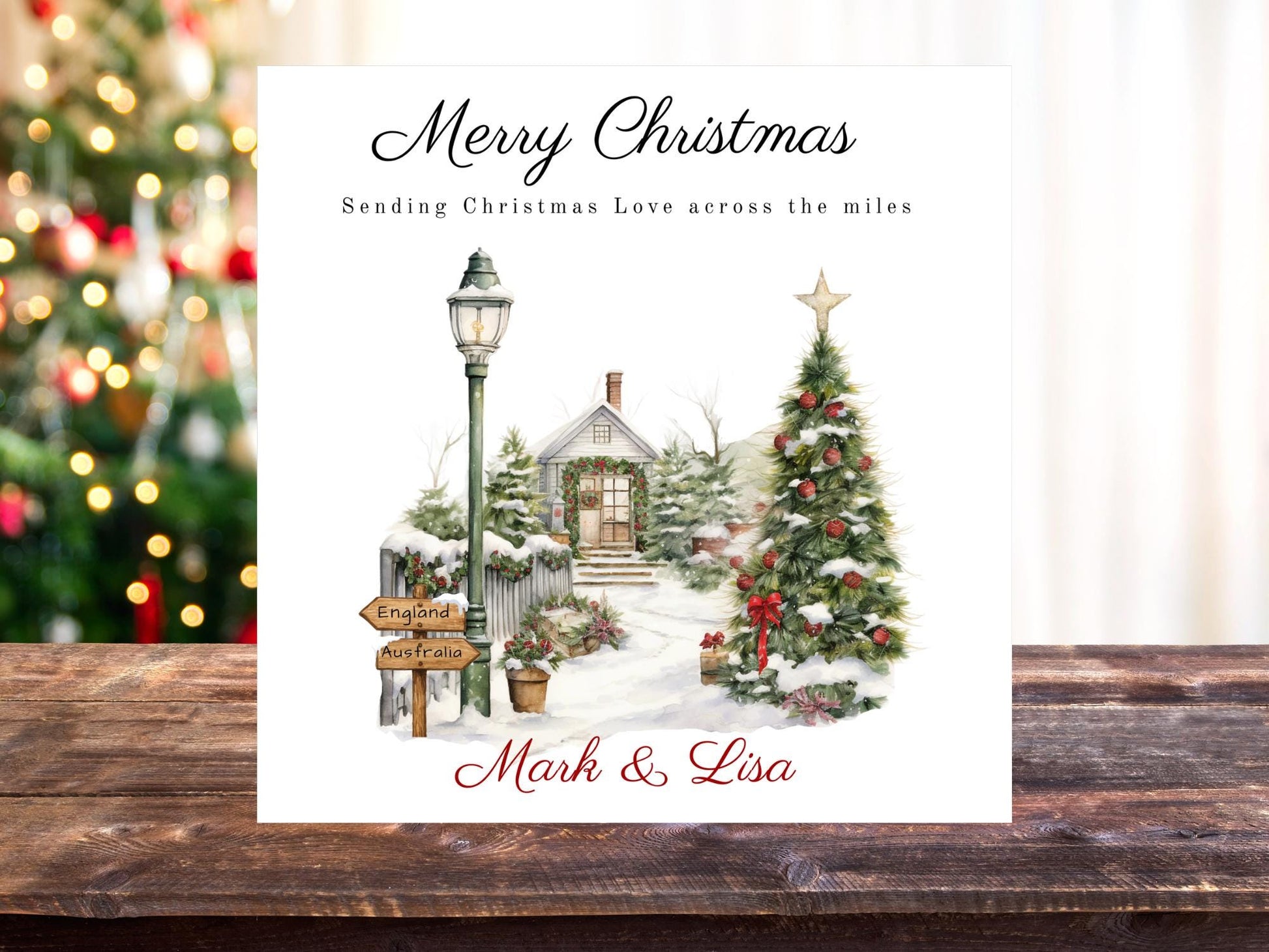 Personalised Long Distance Christmas Card
