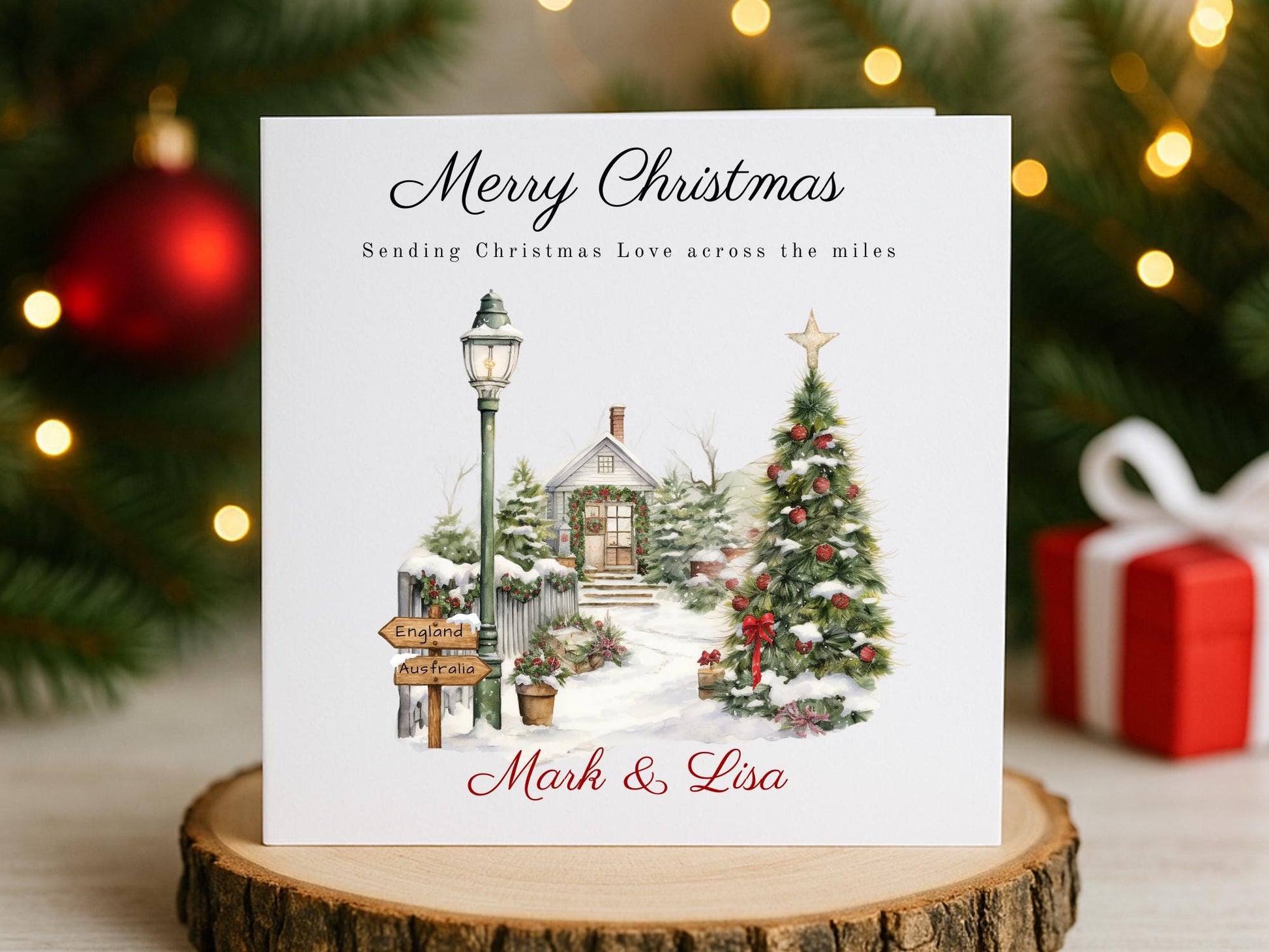 Personalised Long Distance Christmas Card