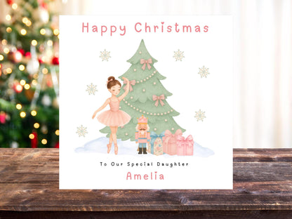 Personalised Ballerina Christmas Card with any Name