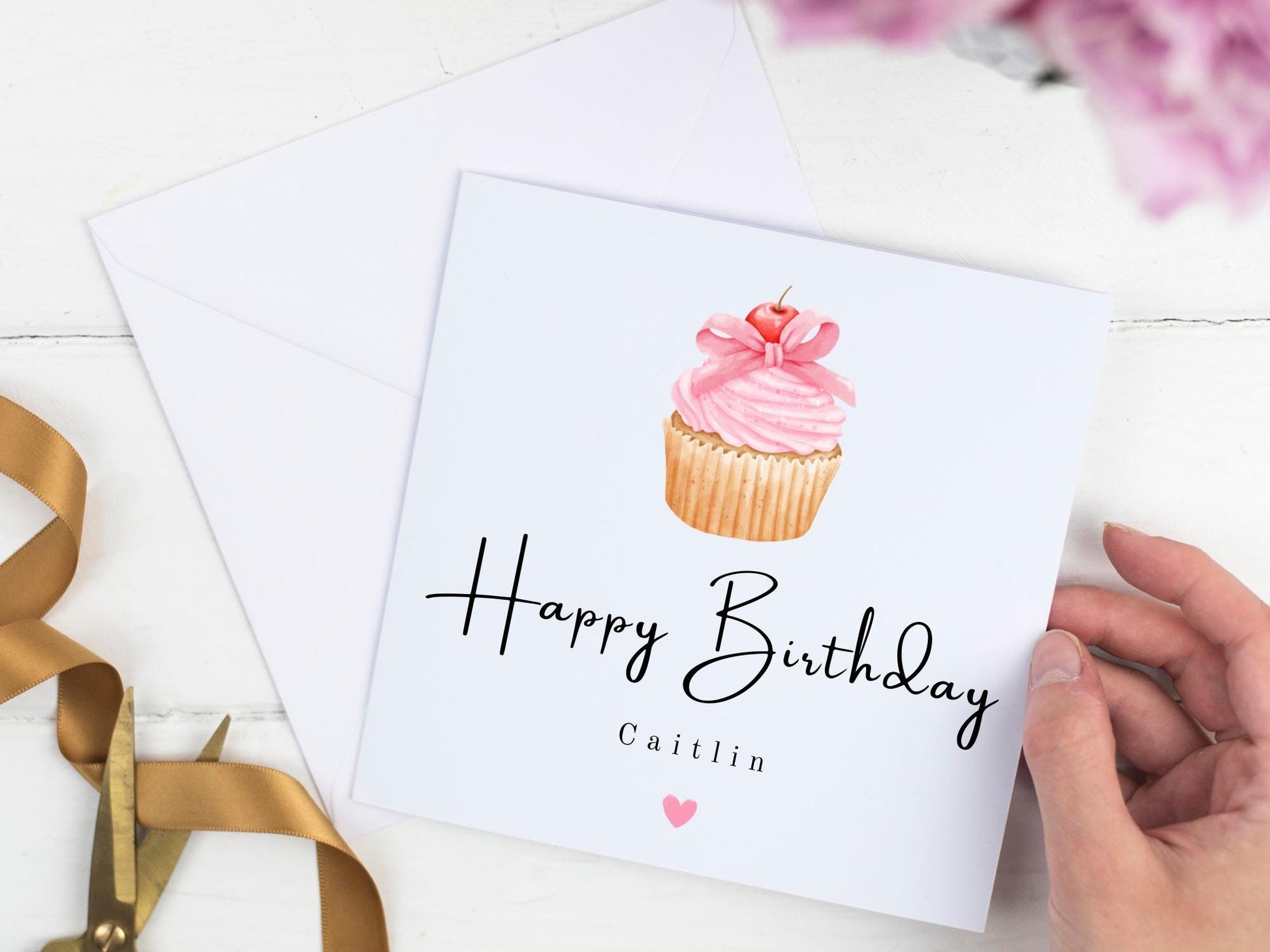 Personalised Cupcake Birthday Card for her