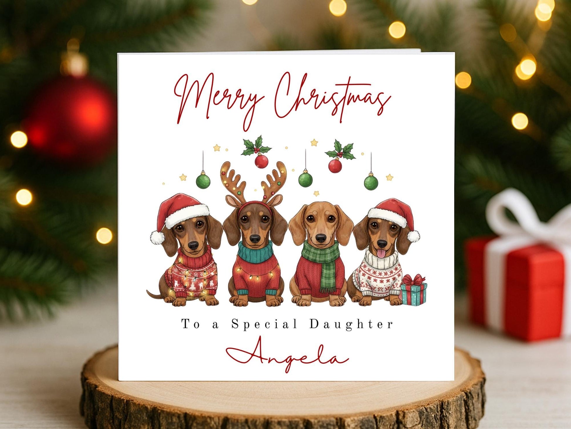 Personalised Dachshund Christmas Card