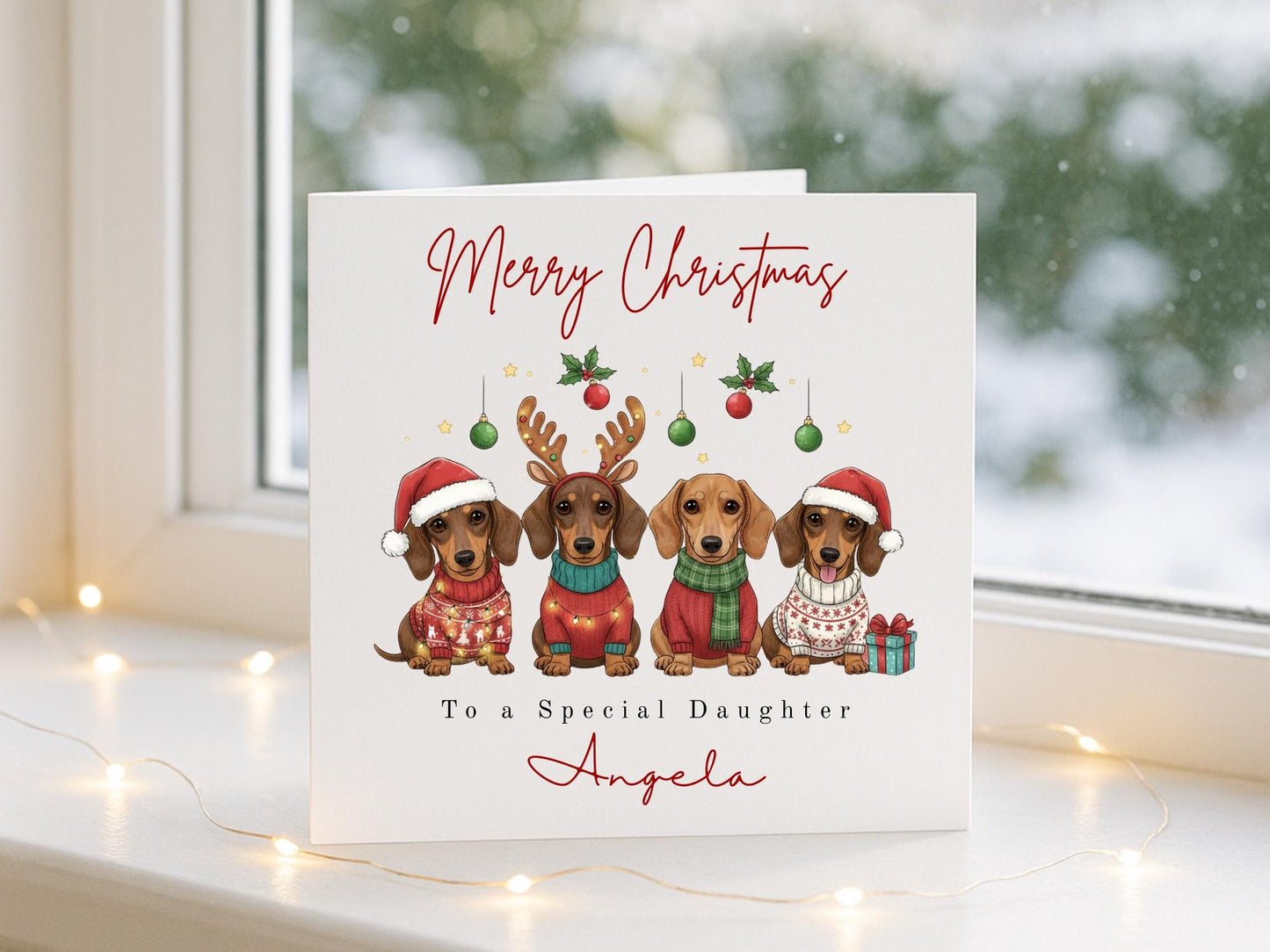 Personalised Dachshund Christmas Card