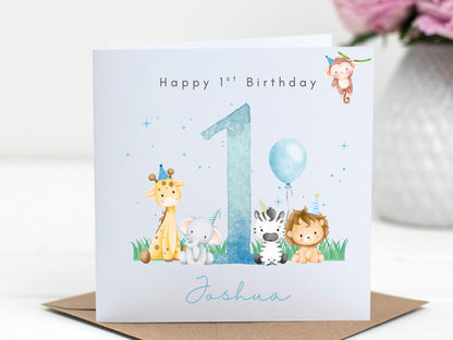 Personalised 1st Birthday Card Boy
