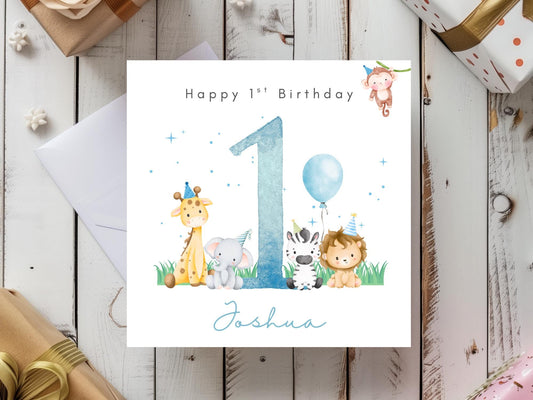 Personalised 1st Birthday Card Boy