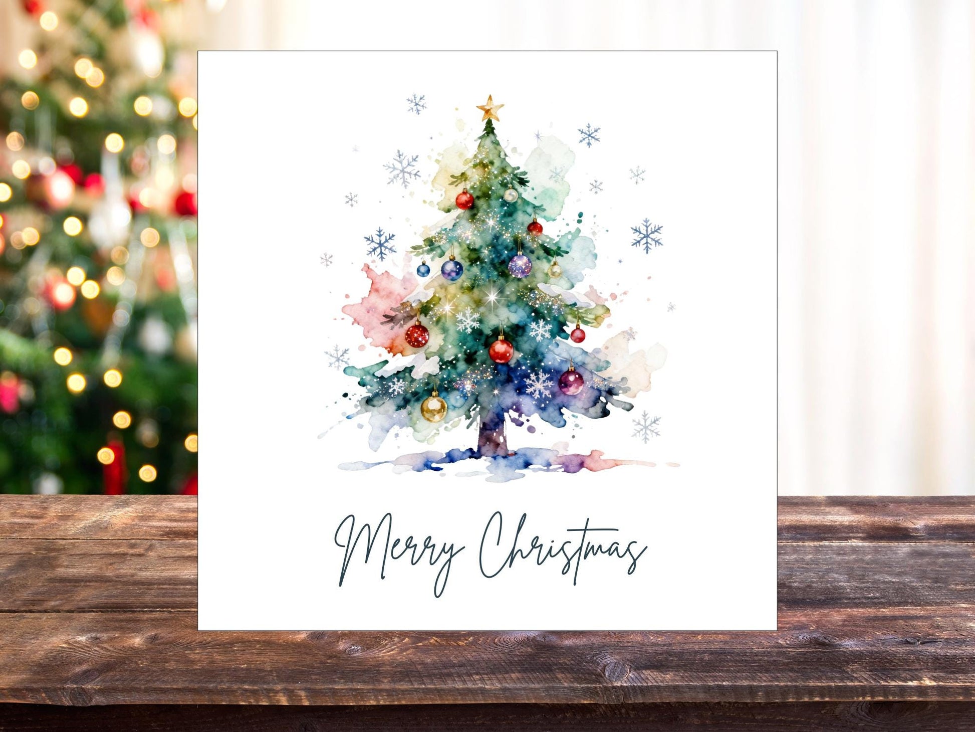 Watercolor Christmas Tree Cards - Festive Card Set