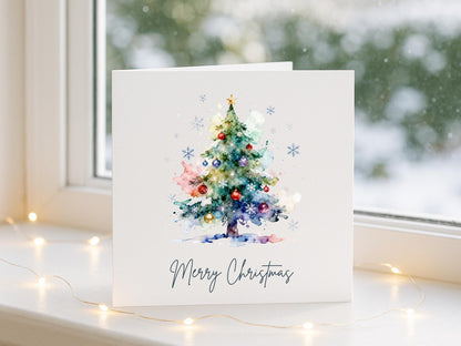Watercolor Christmas Tree Cards - Festive Card Set
