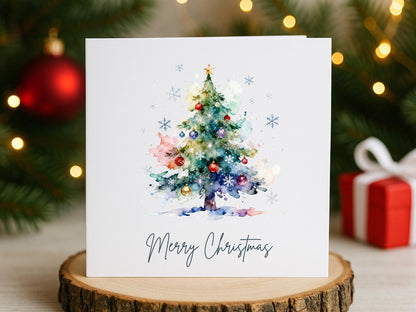 Watercolor Christmas Tree Cards - Festive Card Set