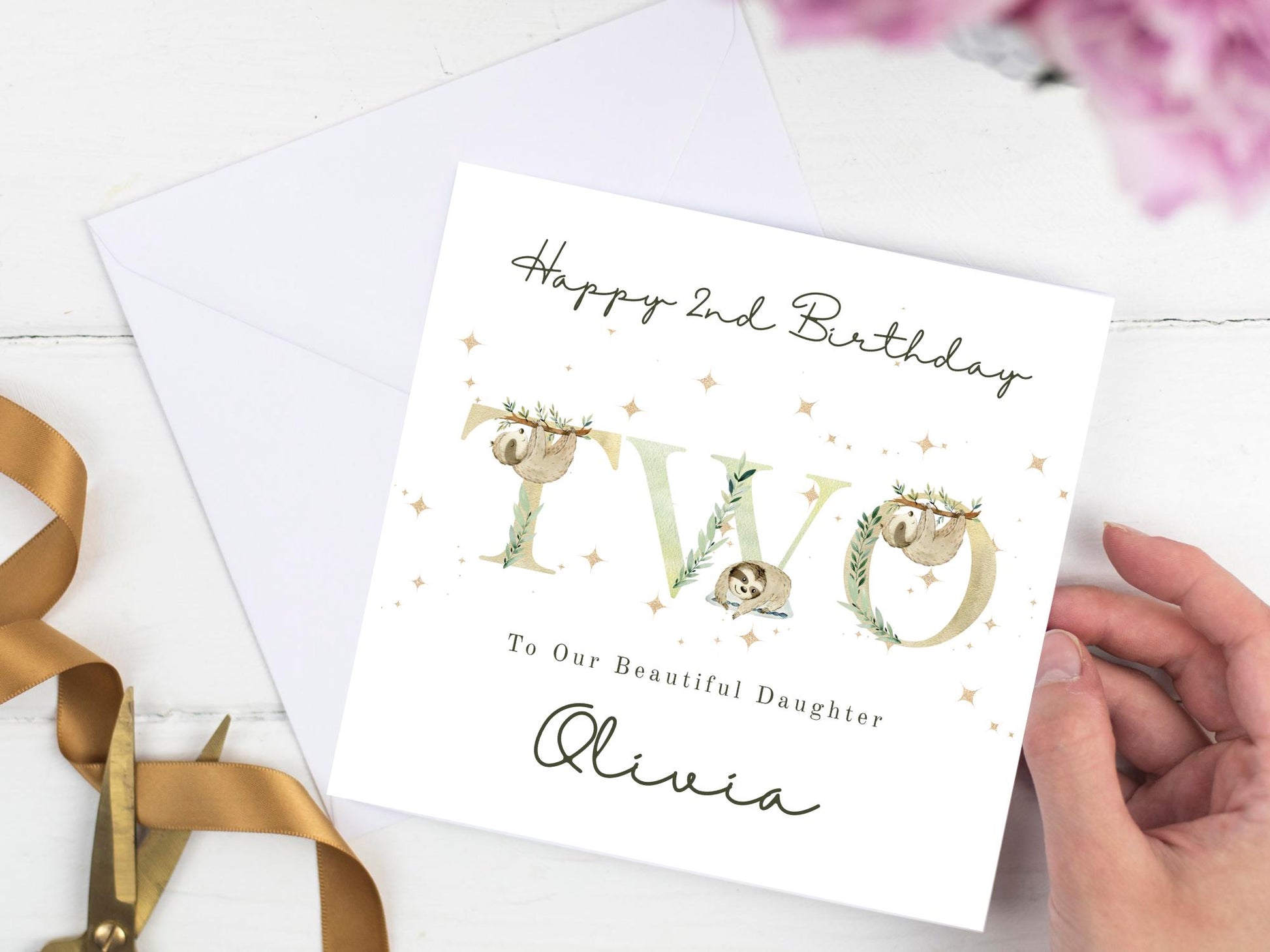 Personalised Sloth Birthday Card: Custom Milestone Card