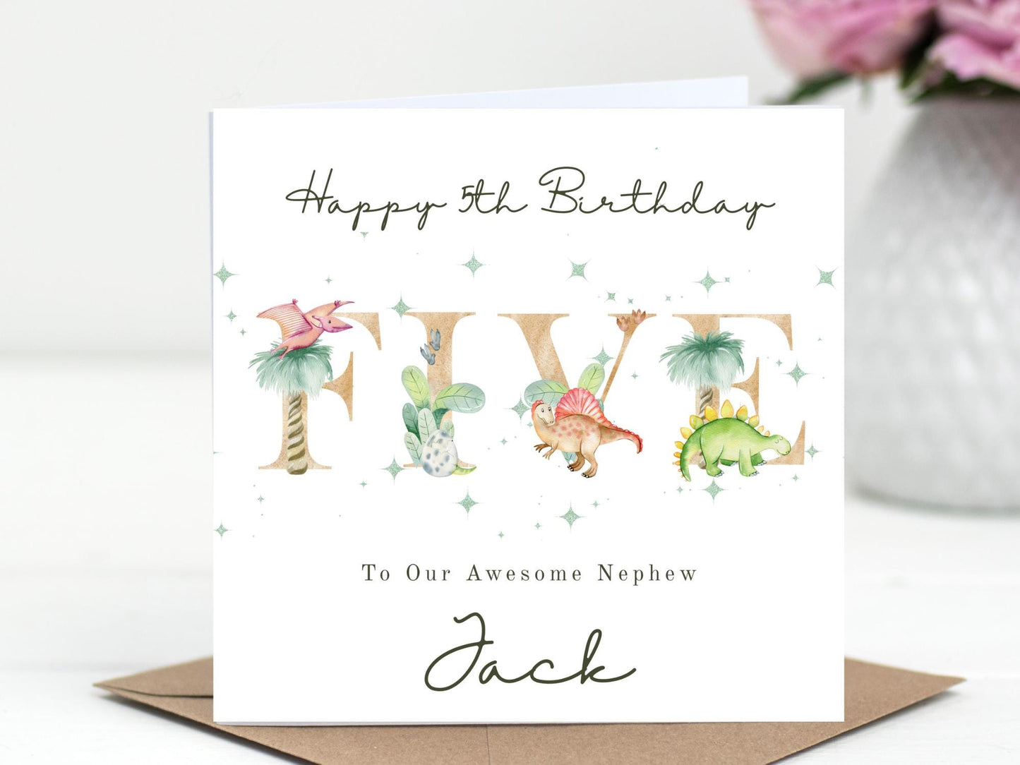 Personalised Dinosaur Birthday Card for boy