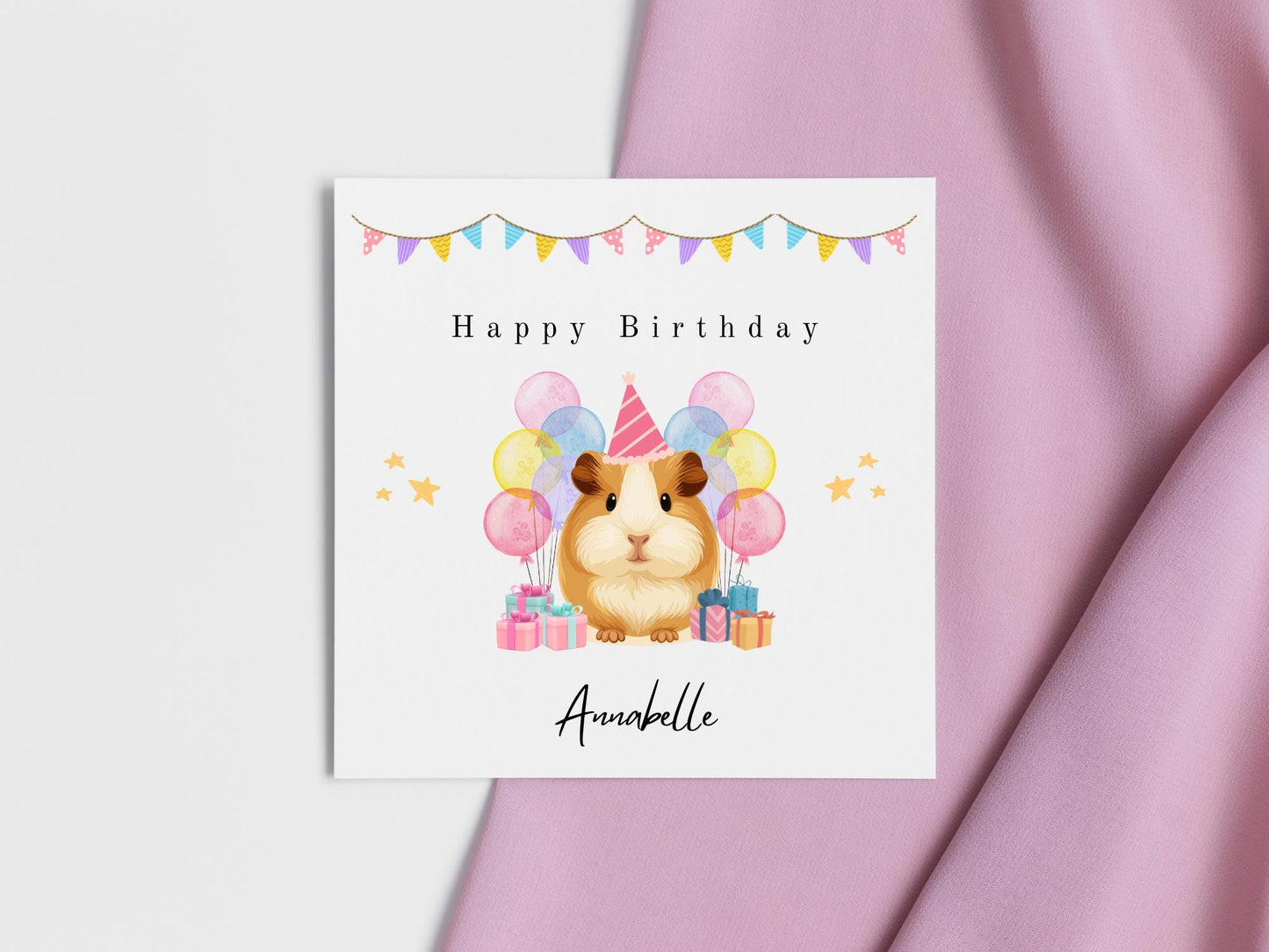 Personalised Guinea Pig Birthday Card – Handmade Keepsake