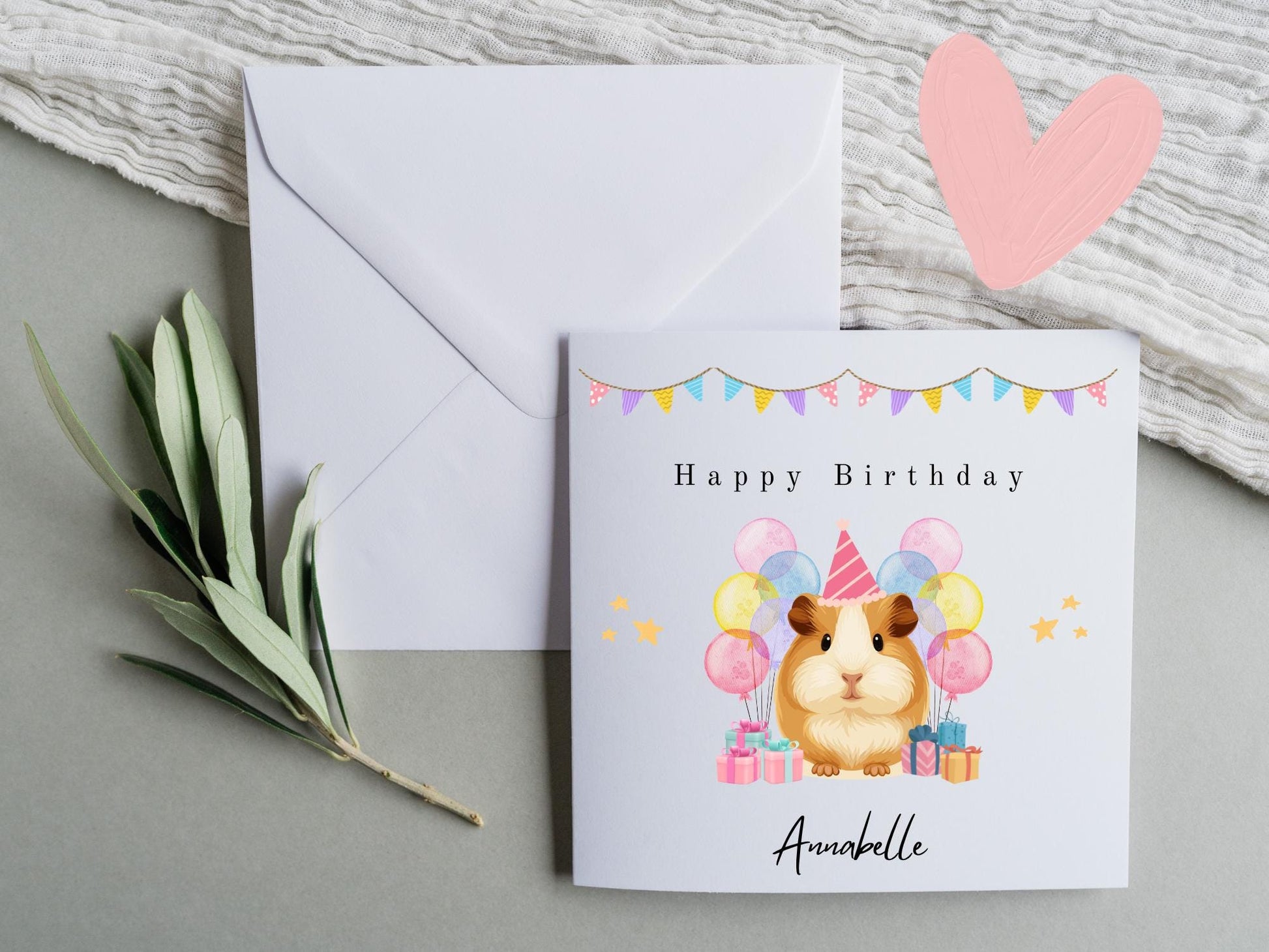 Personalised Guinea Pig Birthday Card – Handmade Keepsake