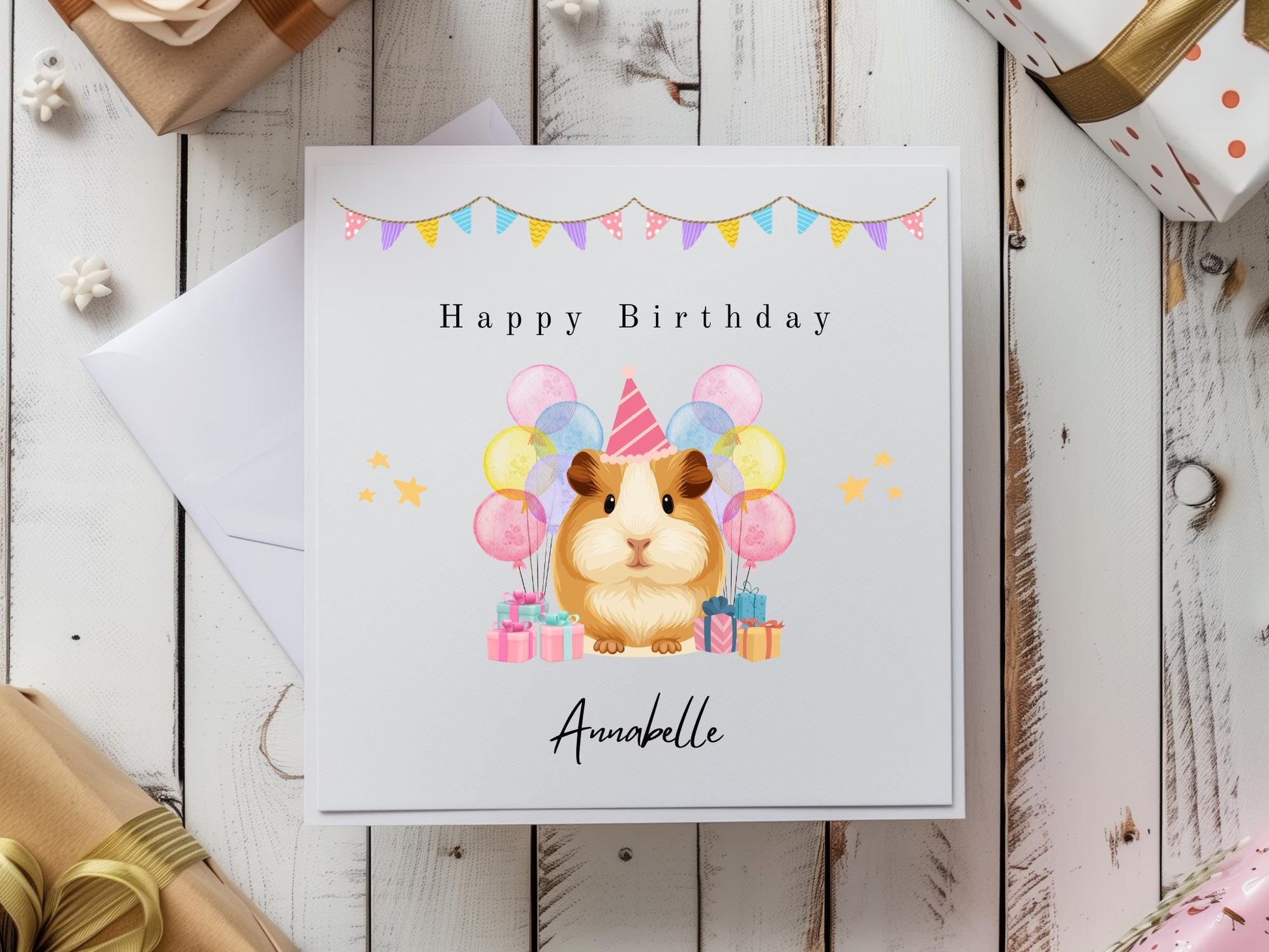 Personalised Guinea Pig Birthday Card – Handmade Keepsake