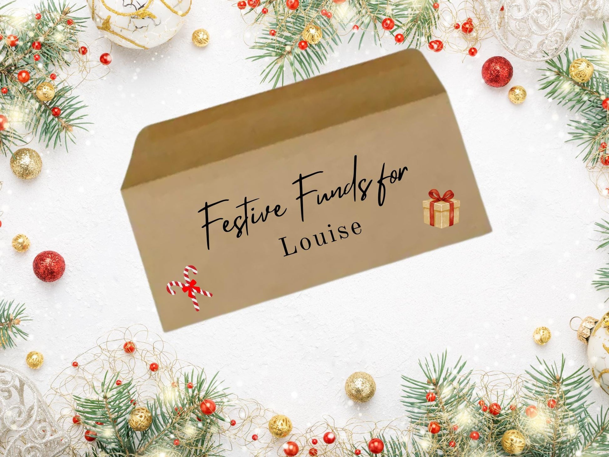 Personalised Christmas Cash Envelope – Eco-Friendly Money Gift Holder