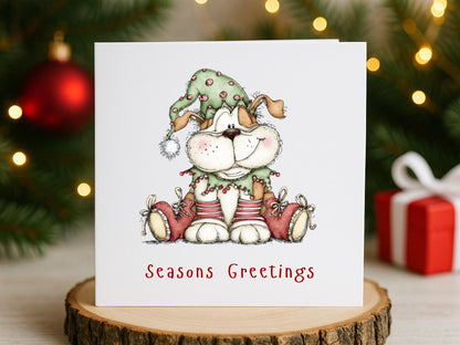 Handmade Christmas Cards, Fluffy Dogs