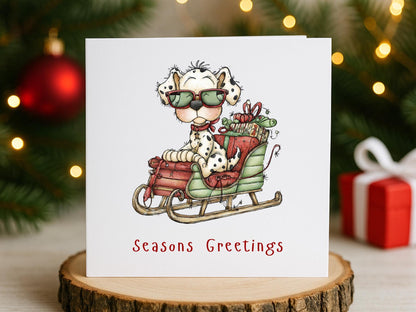 Handmade Christmas Cards, Fluffy Dogs