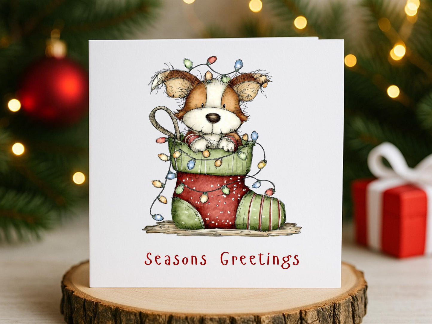 Handmade Christmas Cards, Fluffy Dogs