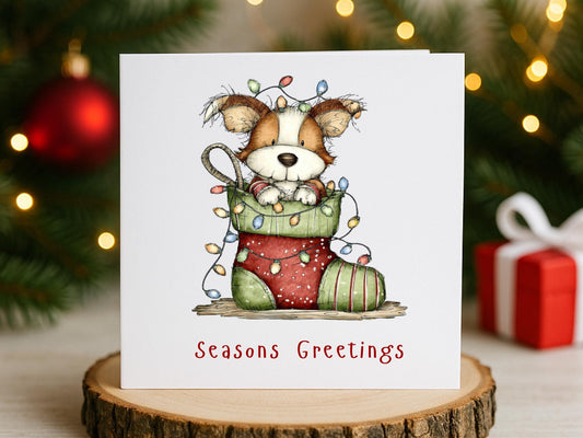 Handmade Christmas Cards, Fluffy Dogs