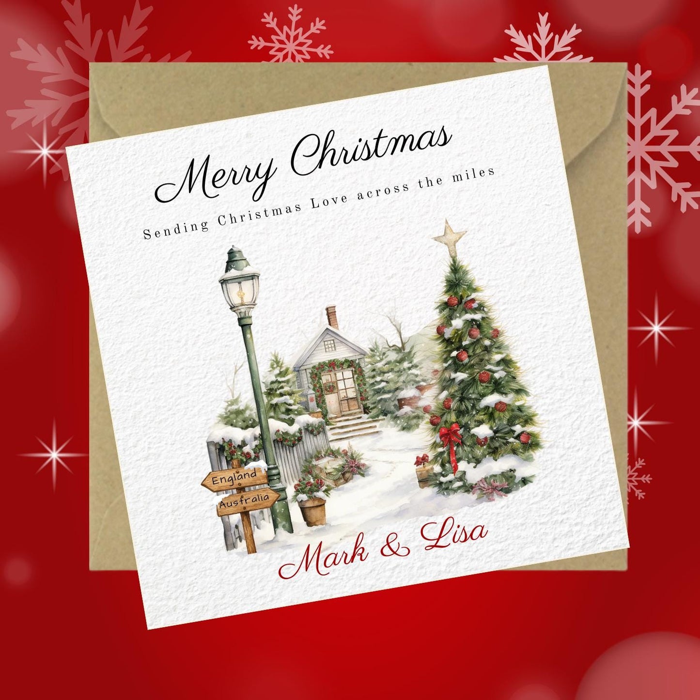 Personalised Long Distance Christmas Card
