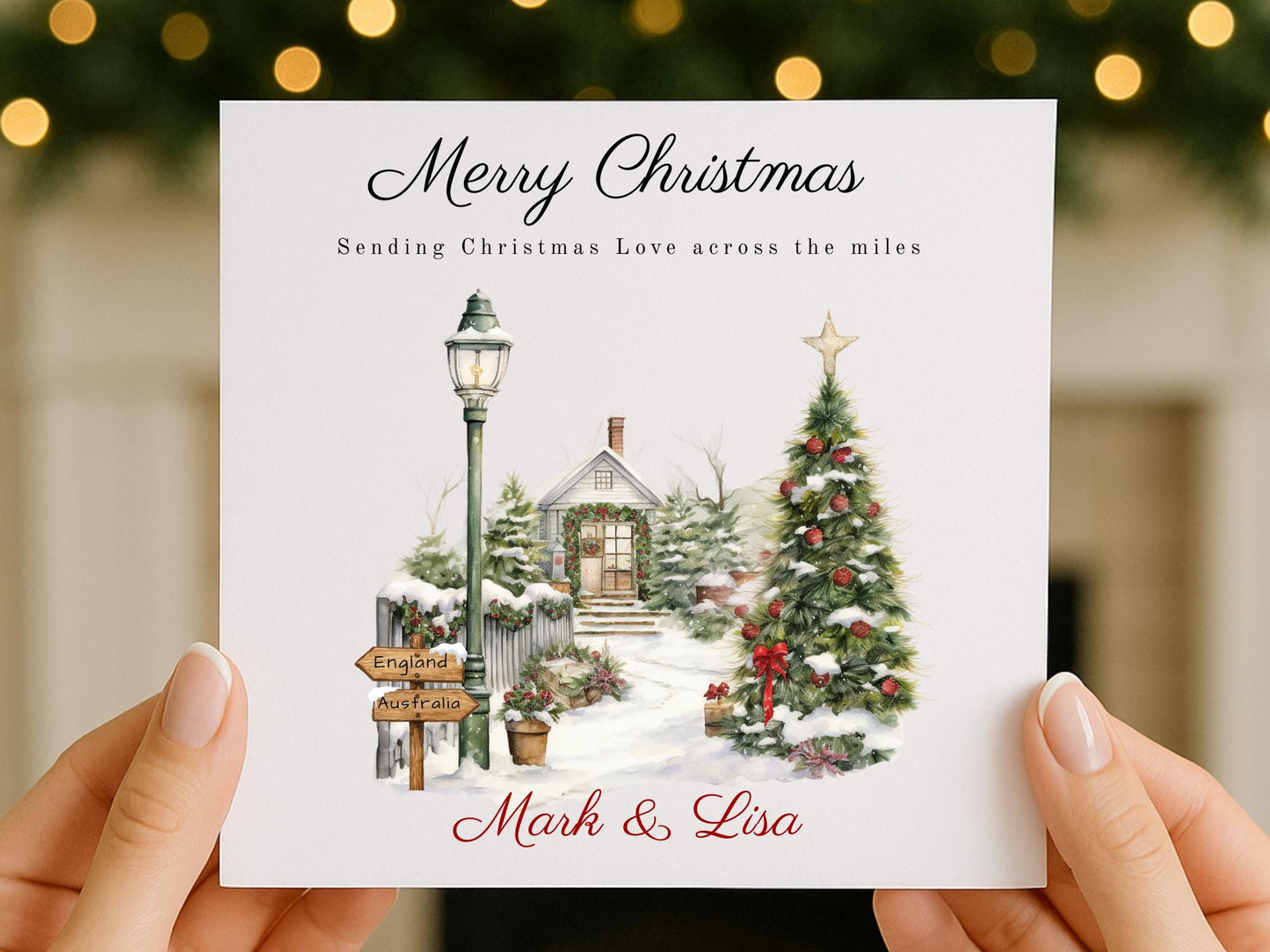 Personalised Long Distance Christmas Card