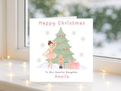 Personalised Ballerina Christmas Card with any Name