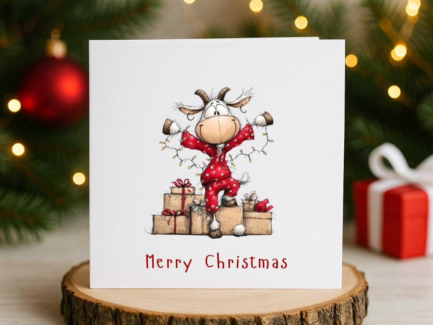 Handmade Christmas Cards set: Whimsical Animals Designs Pack of 6 Seasons Greetings