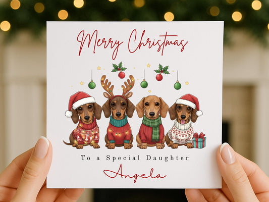 Personalised Dachshund Christmas Card