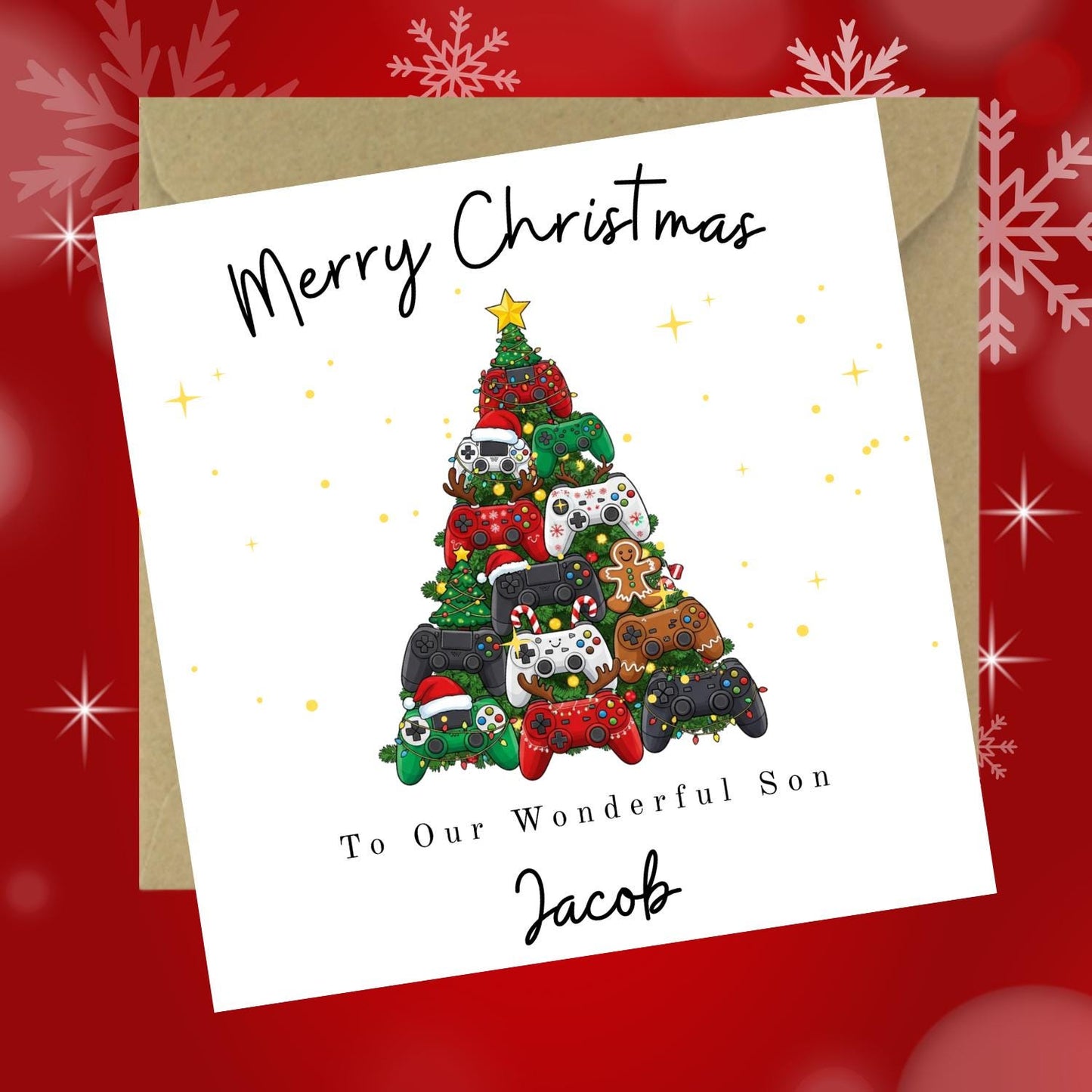 Personalised Gamer controller Christmas Card