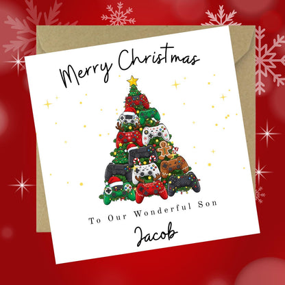 Personalised Gamer controller Christmas Card