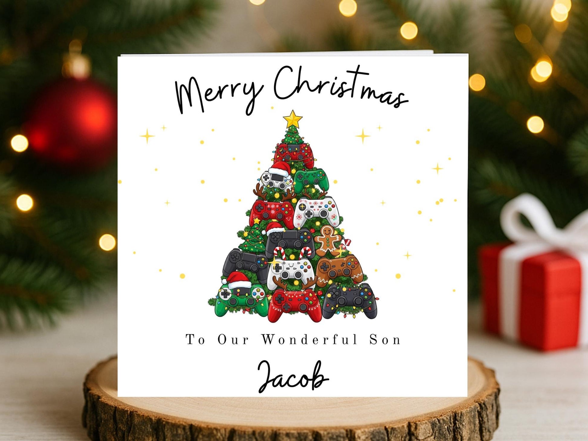 Personalised Gamer controller Christmas Card