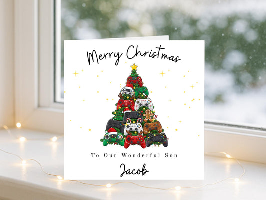 Personalised Gamer controller Christmas Card