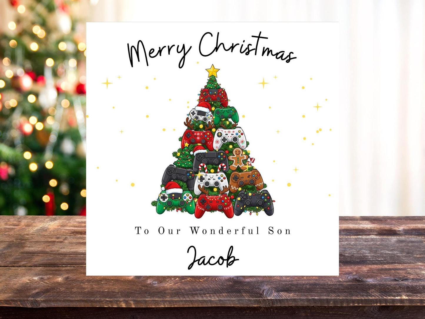 Personalised Gamer controller Christmas Card