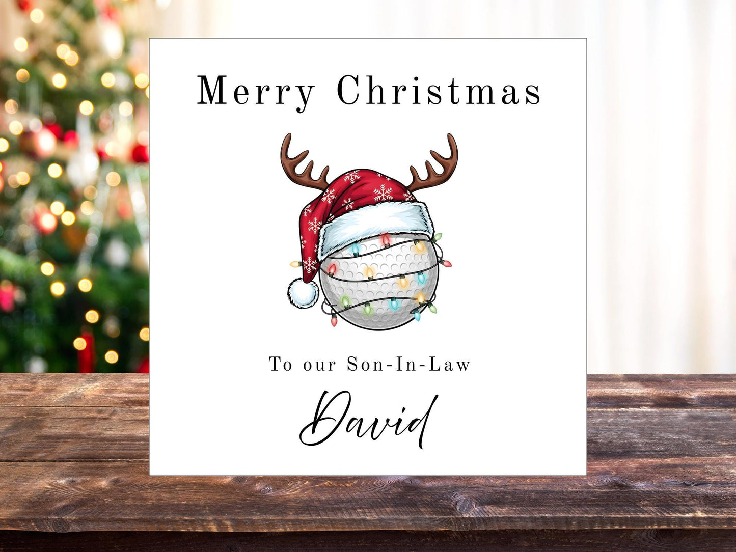 Handmade Personalised Golf Christmas Card - Festive Fun