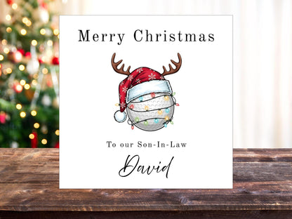 Handmade Personalised Golf Christmas Card - Festive Fun