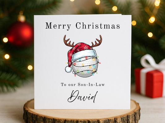 Handmade Personalised Golf Christmas Card - Festive Fun