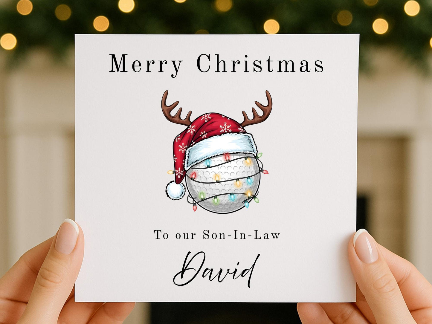 Handmade Personalised Golf Christmas Card - Festive Fun
